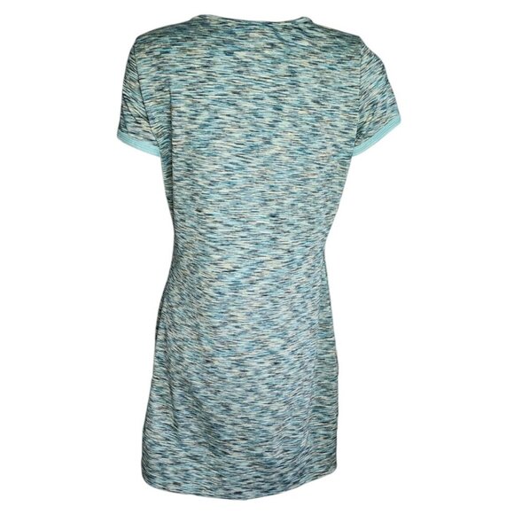 SOYBU Blue Space Dye Activewear Pullover Short Sleeve Dress Womens Size L Large - Picture 3 of 5